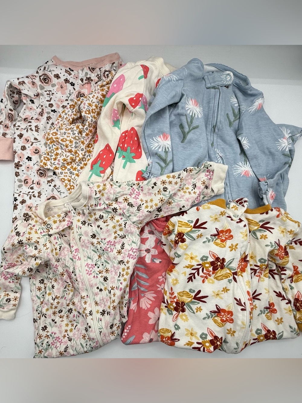 3 Month Girl Pajamas Bundle (7 pcs)